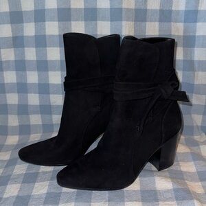 Banana Republic Bow Detail Black Suede Booties